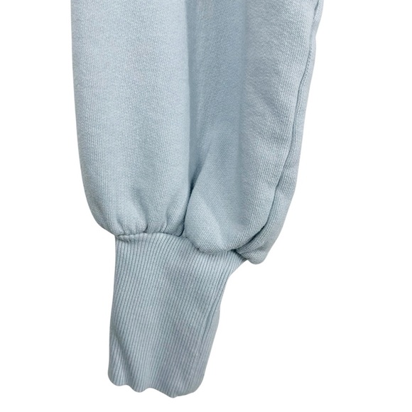 BY ANTHROPOLOGIE Light Blue Crewneck Twist Front Cropped Sweatshirt Medium - Picture 4 of 8